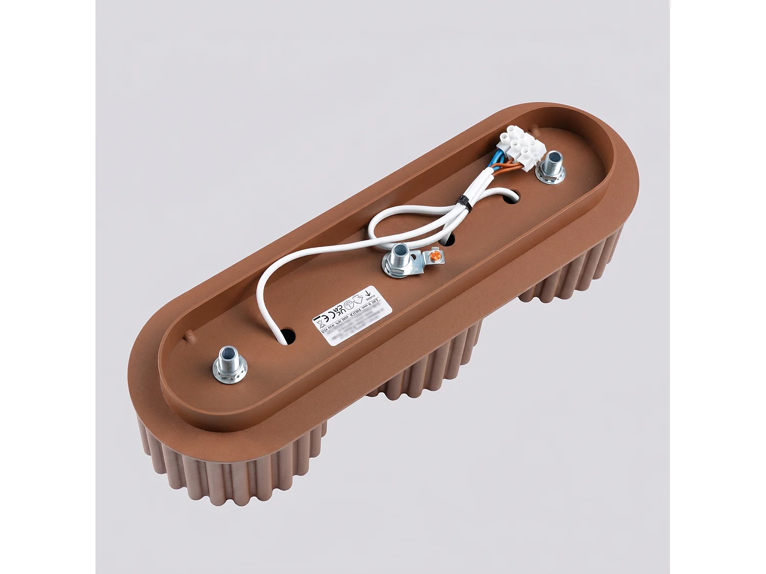 Plafonnier minimaliste en aluminium - 3 sources lumineuses - L.32,5 x H.8 cm - mocca