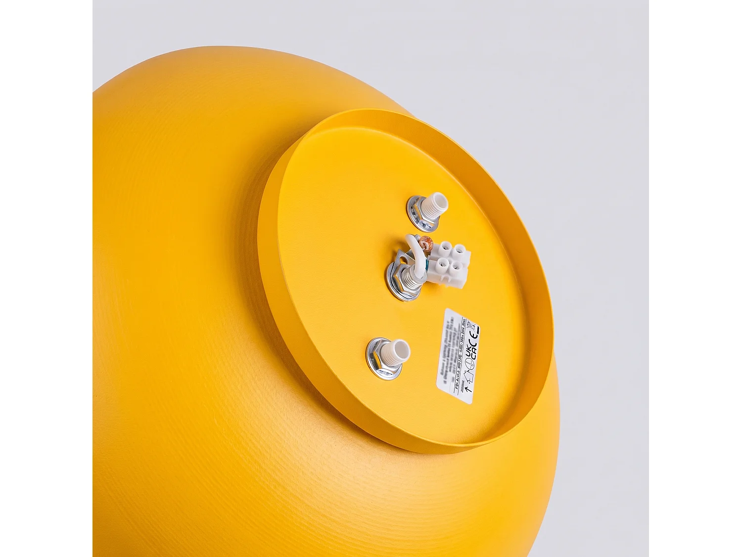 Plafonnier moderne en acier/PVC - 4 sources lumineuses - L.30 x H.15 cm - jaune