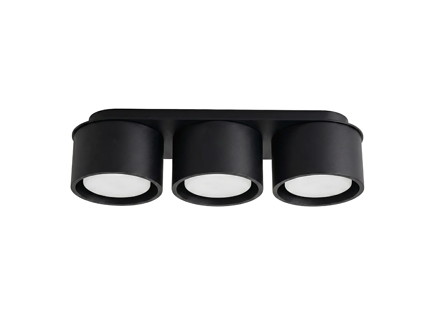 Plafonnier minimaliste en aluminium - 3 sources lumineuses - L.32,4 x H.8,2 cm - noir