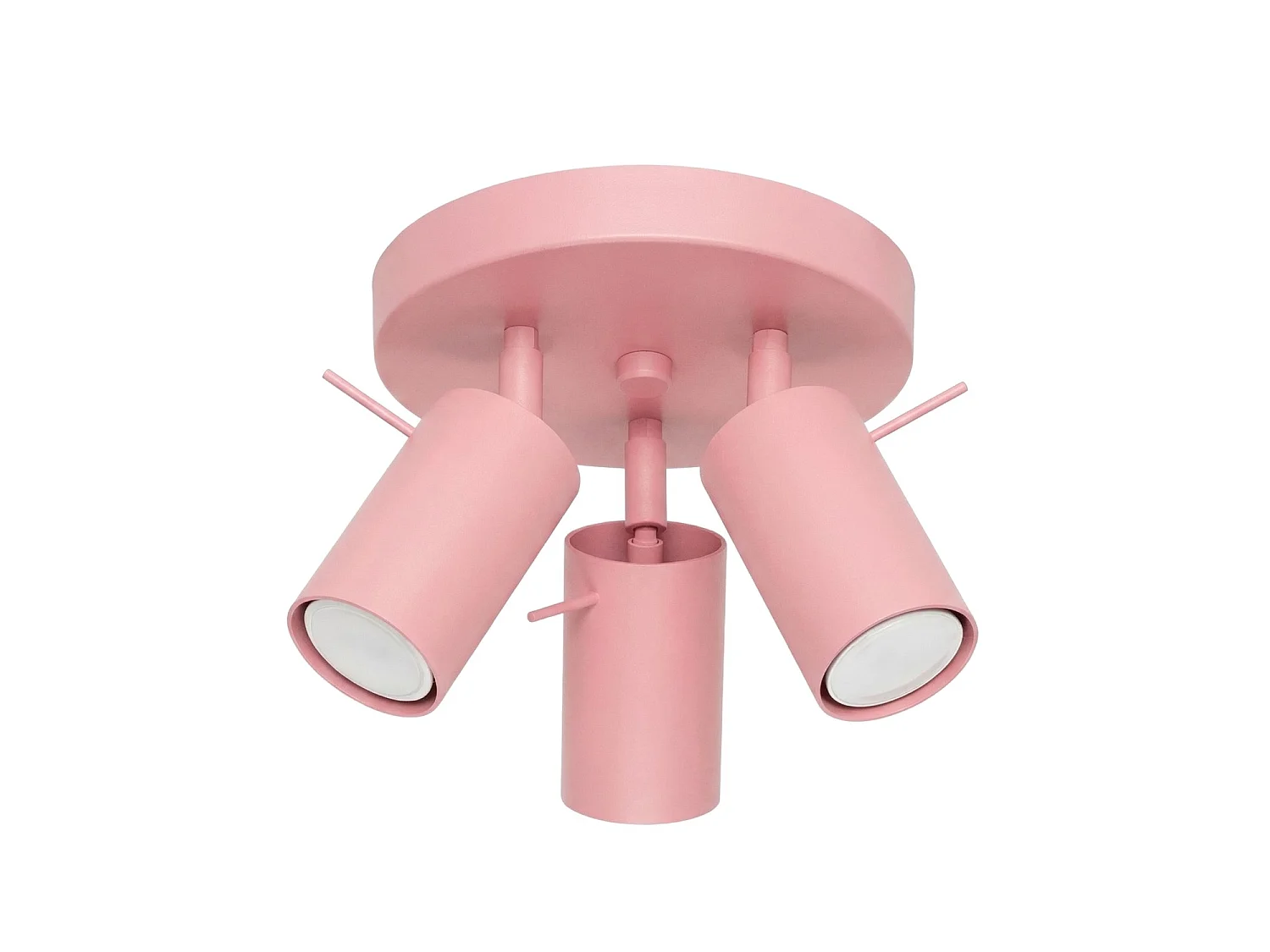 Plafonnier moderne en acier - 3 sources lumineuses - L.25,7 x H.14,5 cm - rose