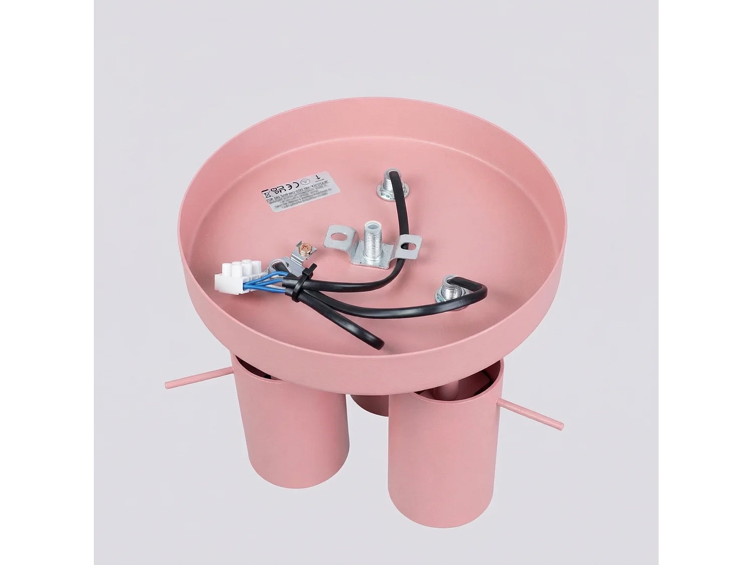 Plafonnier moderne en acier - 3 sources lumineuses - L.25,7 x H.14,5 cm - rose