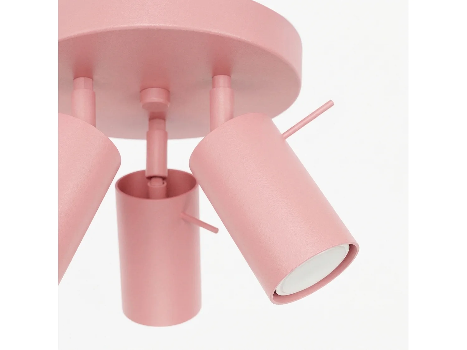 Plafonnier moderne en acier - 3 sources lumineuses - L.25,7 x H.14,5 cm - rose