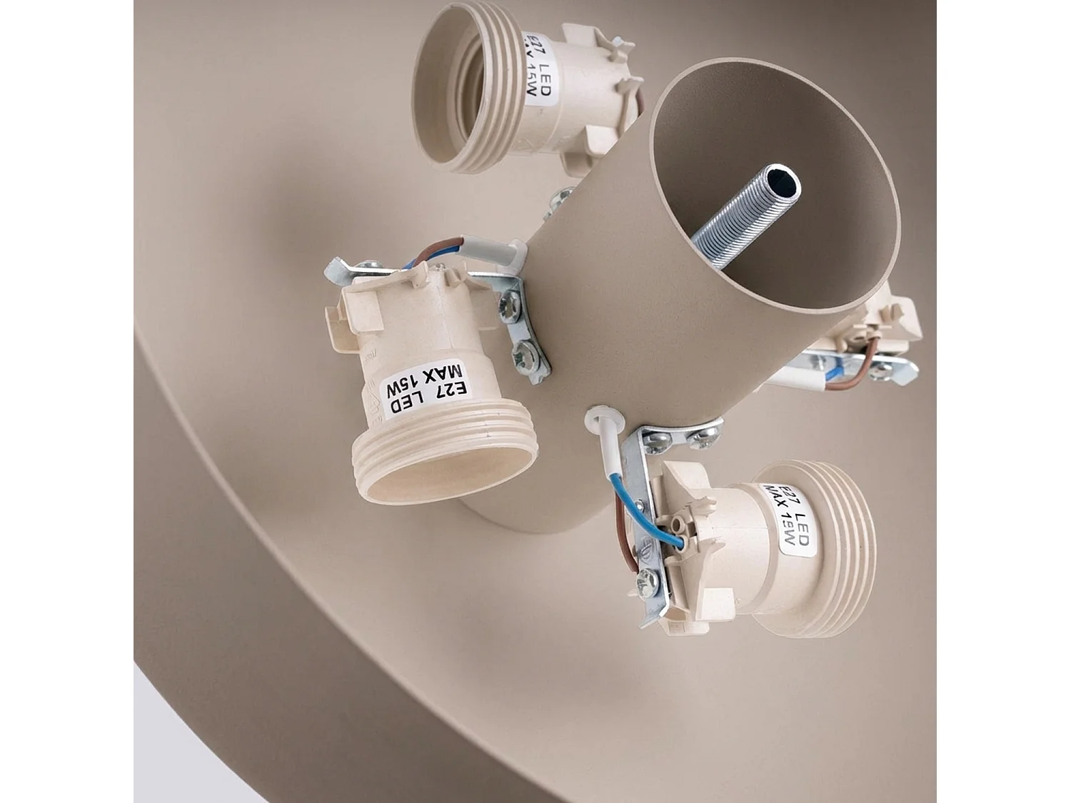 Plafonnier moderne en acier/PVC - 4 sources lumineuses - L.30 x H.15 cm - taupe