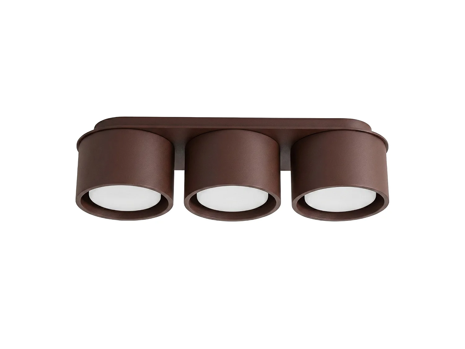 Plafonnier minimaliste en aluminium - 3 sources lumineuses - L.32,4 x H.8,2 cm - marron