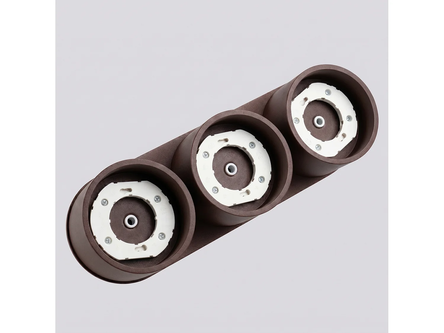 Plafonnier minimaliste en aluminium - 3 sources lumineuses - L.32,4 x H.8,2 cm - marron