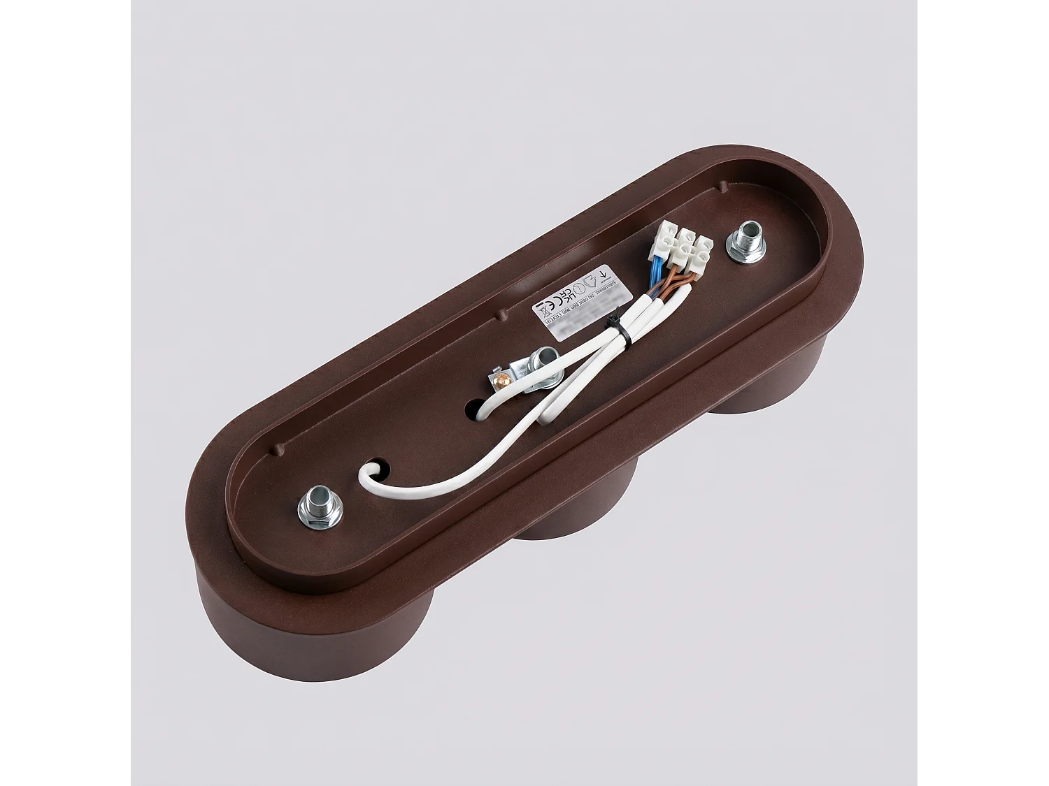 Plafonnier minimaliste en aluminium - 3 sources lumineuses - L.32,4 x H.8,2 cm - marron