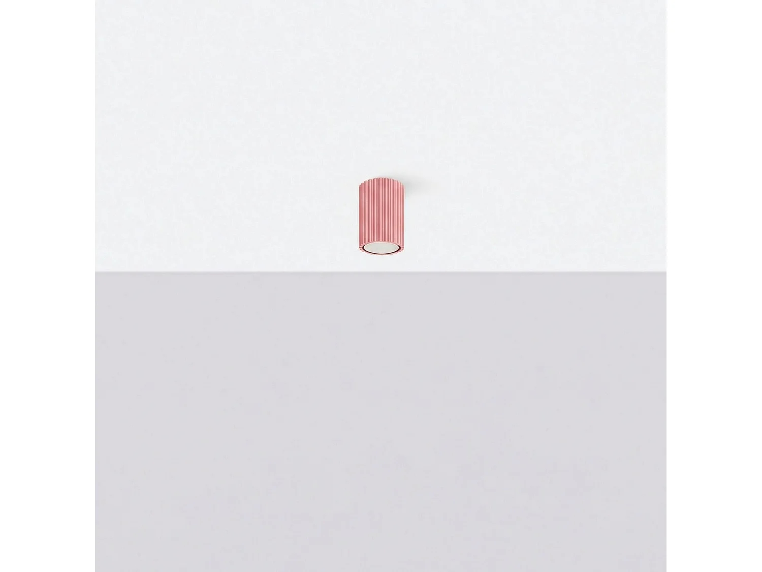 Plafonnier minimaliste en aluminium - 1 sources lumineuses - L.6,5 x H.10 cm - rose