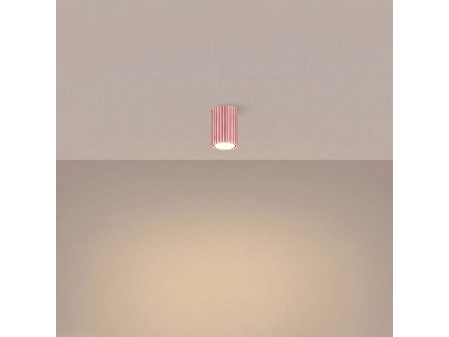 Plafonnier minimaliste en aluminium - 1 sources lumineuses - L.6,5 x H.10 cm - rose