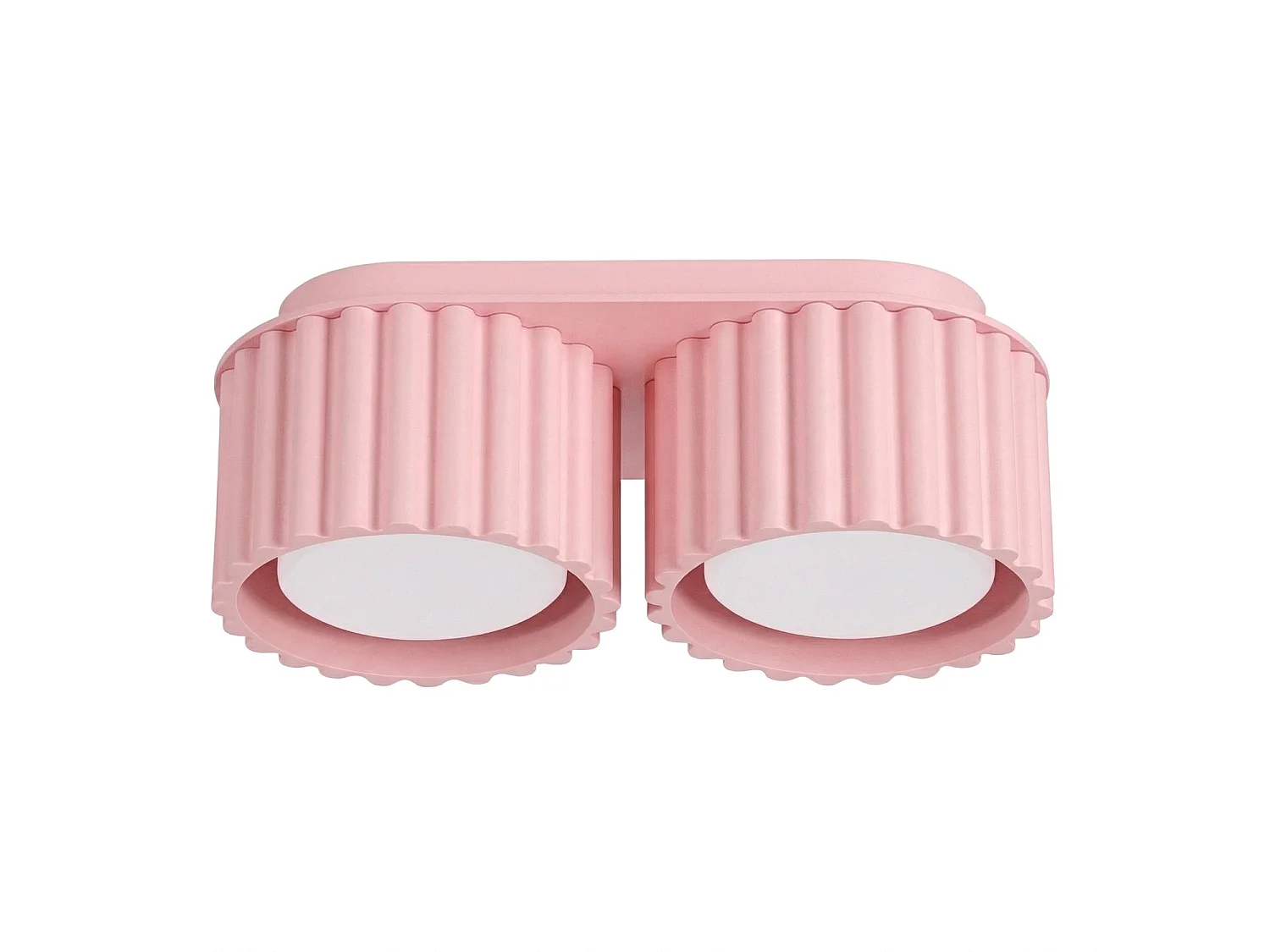 Plafonnier minimaliste en aluminium - 2 sources lumineuses - L.21 x H.8 cm - rose