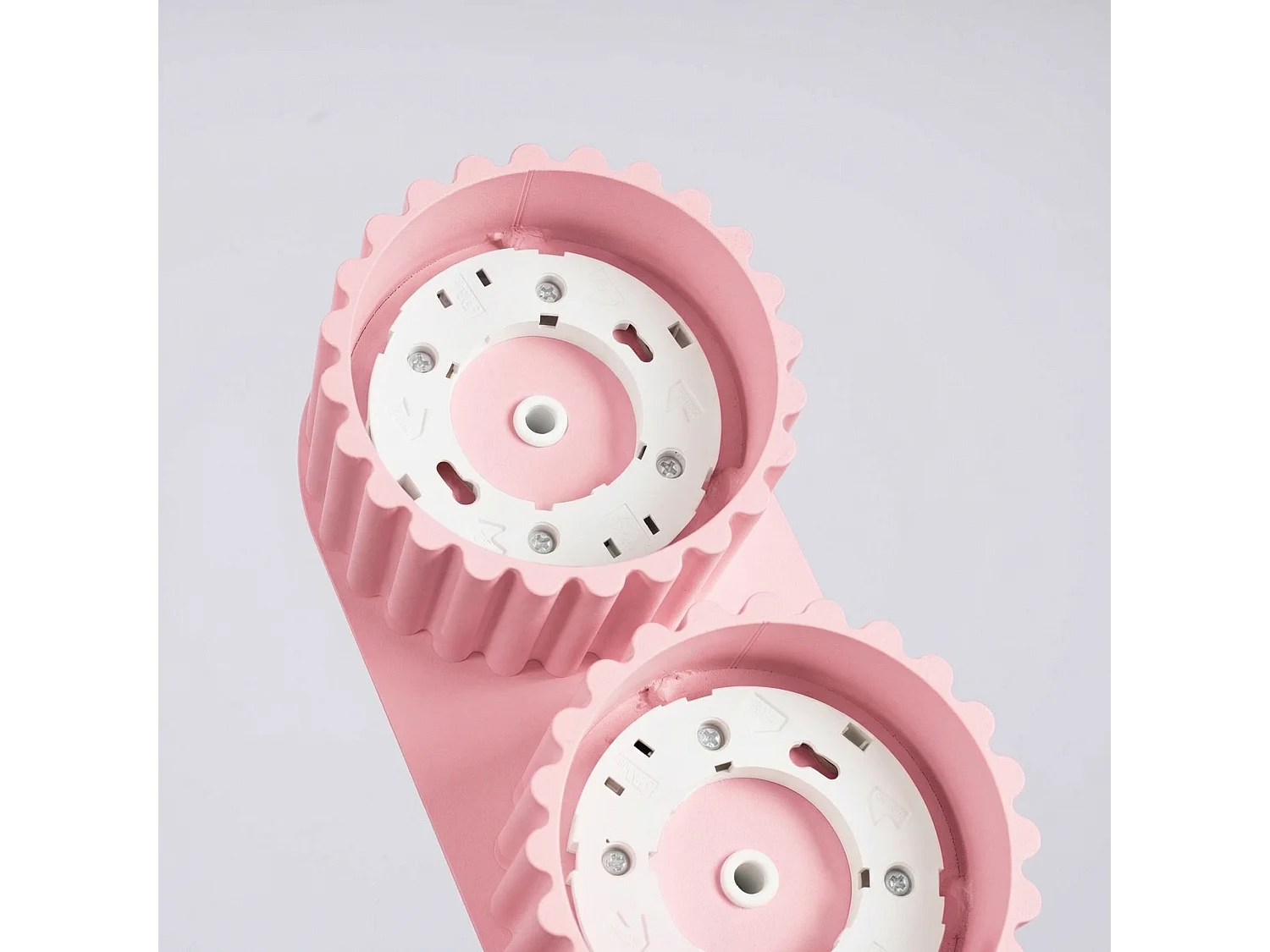 Plafonnier minimaliste en aluminium - 2 sources lumineuses - L.21 x H.8 cm - rose