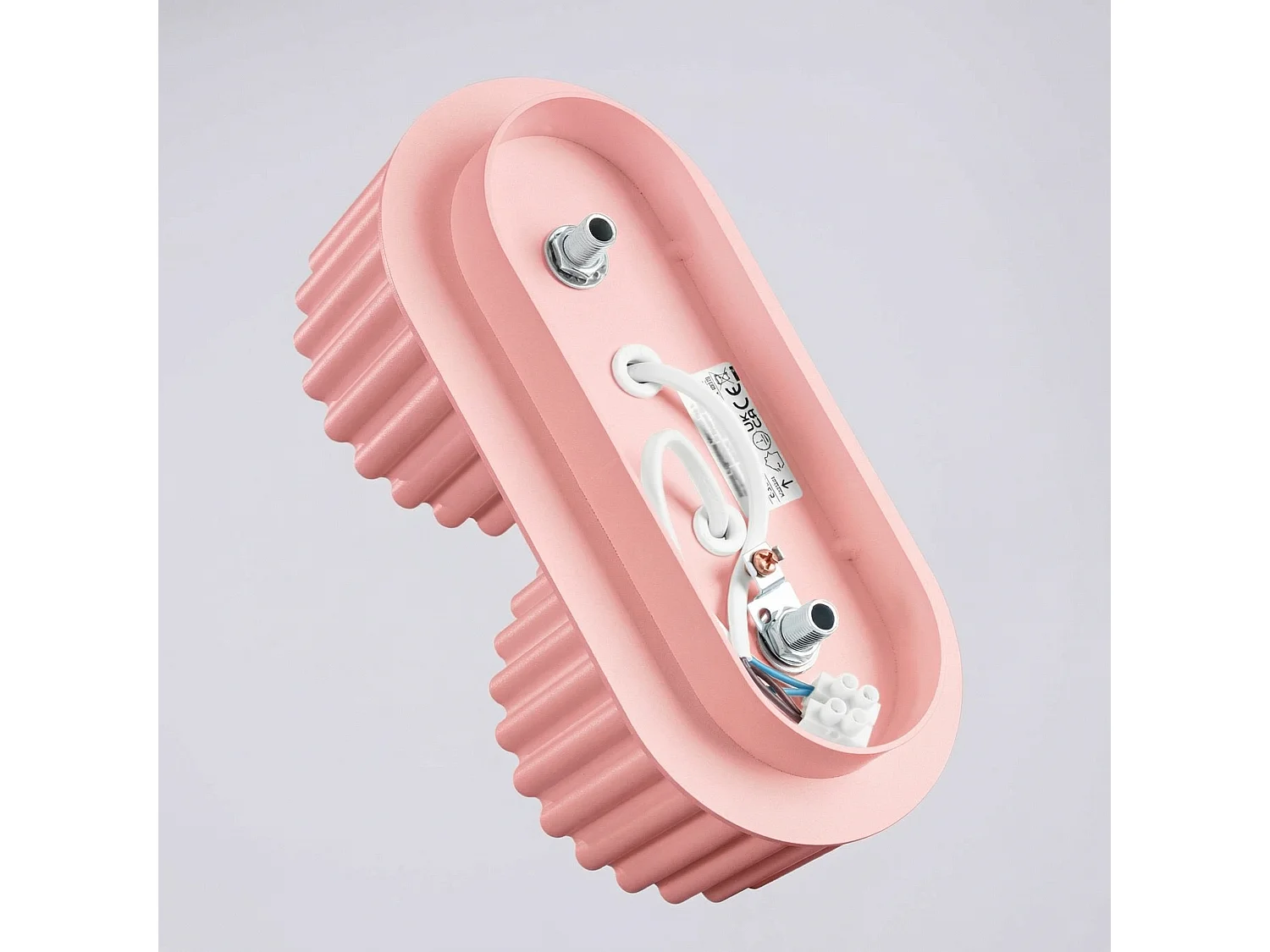 Plafonnier minimaliste en aluminium - 2 sources lumineuses - L.21 x H.8 cm - rose
