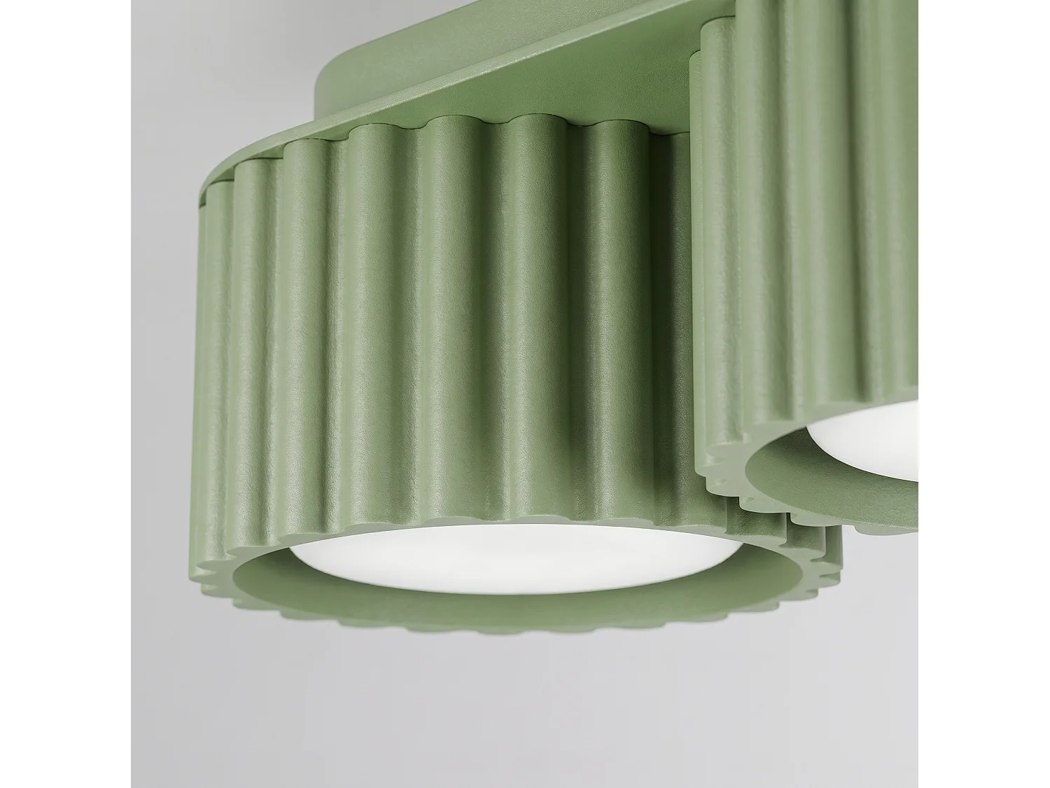 Plafonnier minimaliste en aluminium - 3 sources lumineuses - L.32,5 x H.8 cm - sauge