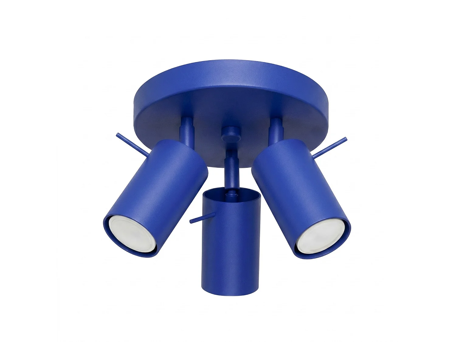 Plafonnier moderne en acier - 3 sources lumineuses - L.25,7 x H.14,5 cm - outremer
