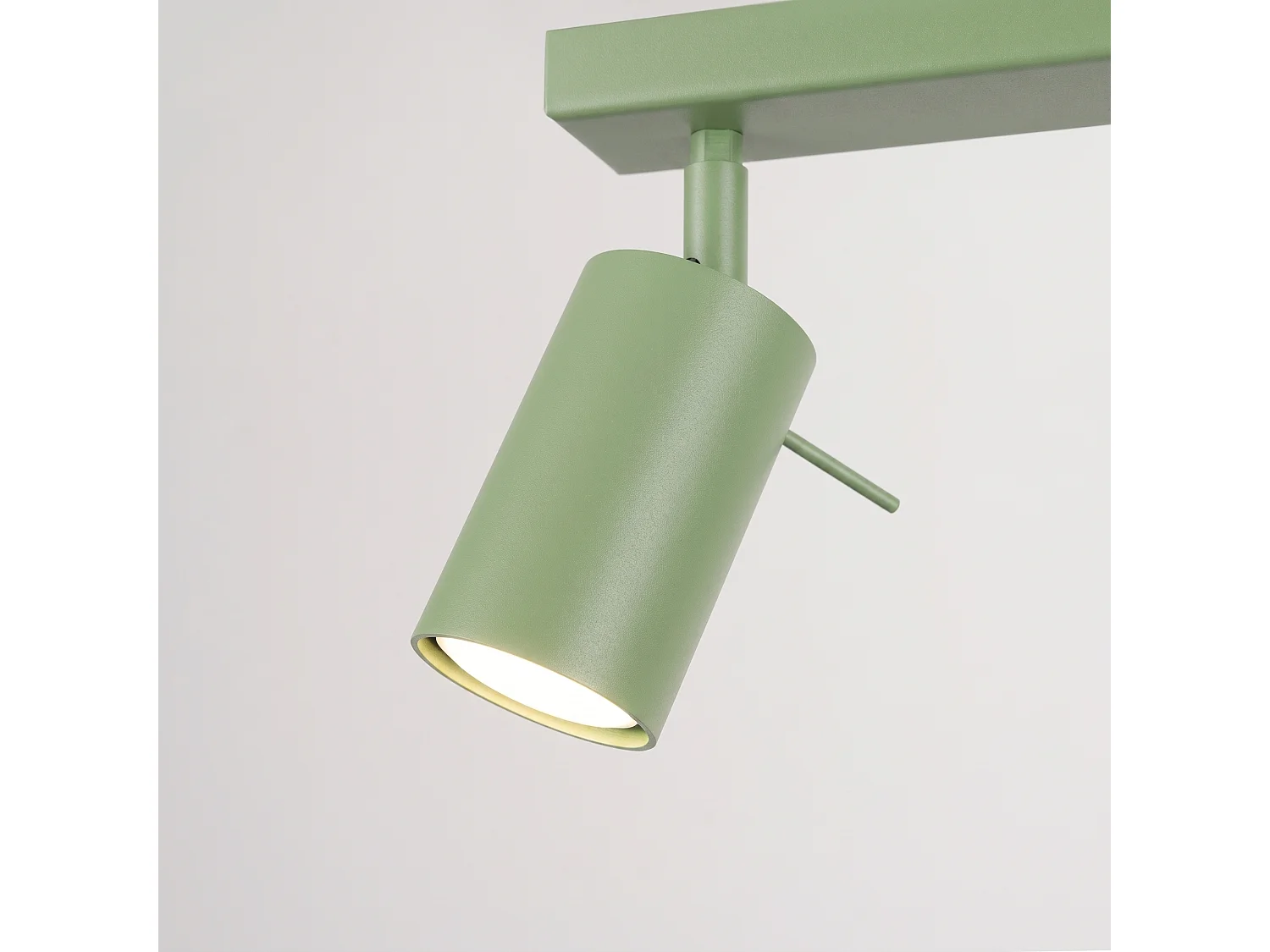 Plafonnier moderne en acier - 4 sources lumineuses - L.80 x H.16 cm - sauge
