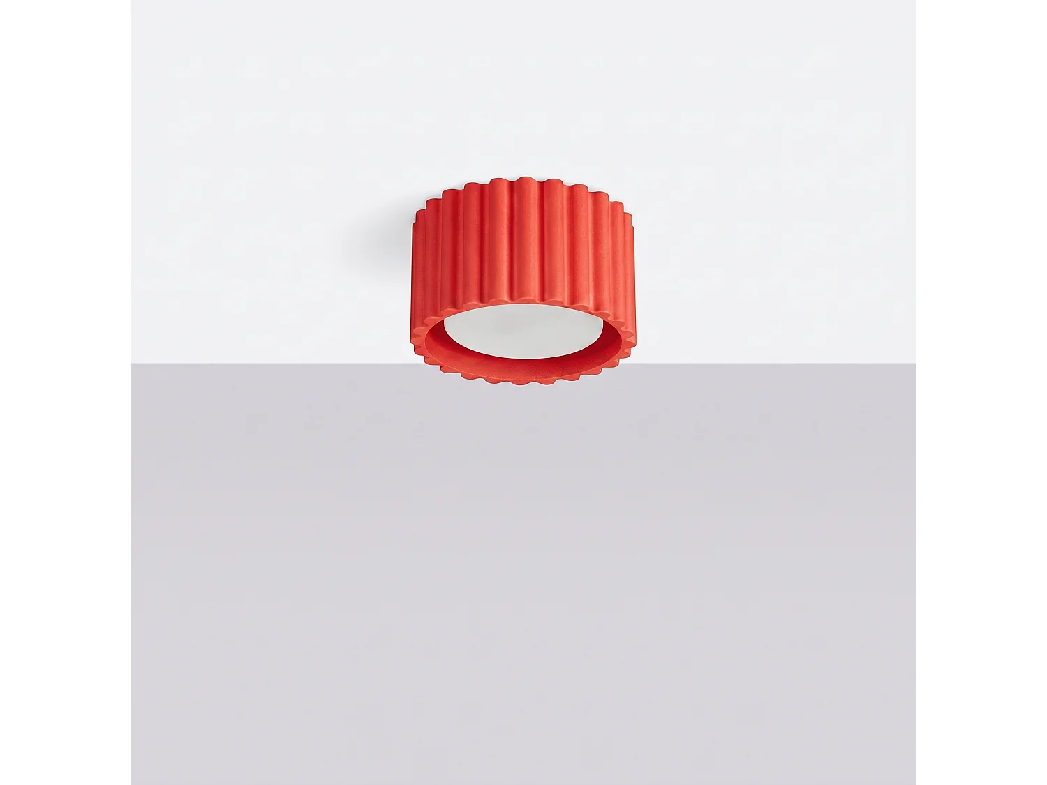 Plafonnier minimaliste en aluminium - 1 sources lumineuses - L.10 x H.6 cm - rouge