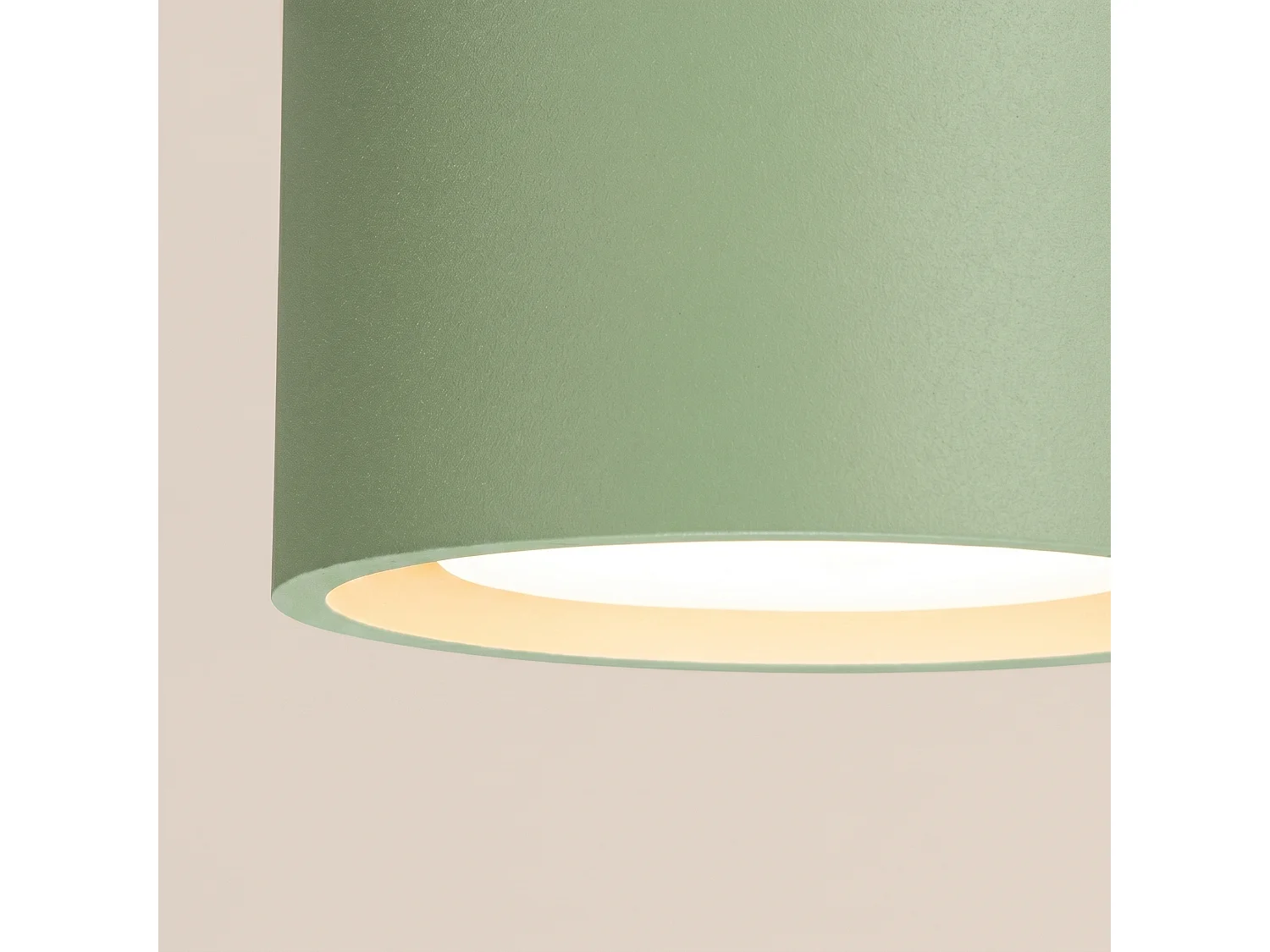Plafonnier minimaliste en aluminium - 1 sources lumineuses - L.10 x H.6 cm - sauge