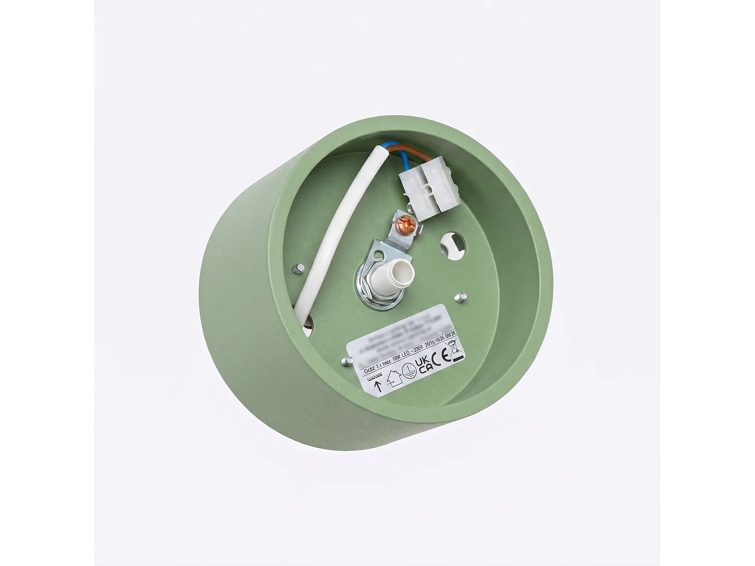 Plafonnier minimaliste en aluminium - 1 sources lumineuses - L.10 x H.6 cm - sauge