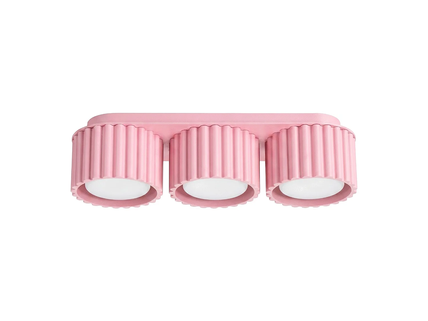 Plafonnier minimaliste en aluminium - 3 sources lumineuses - L.32,5 x H.8 cm - rose