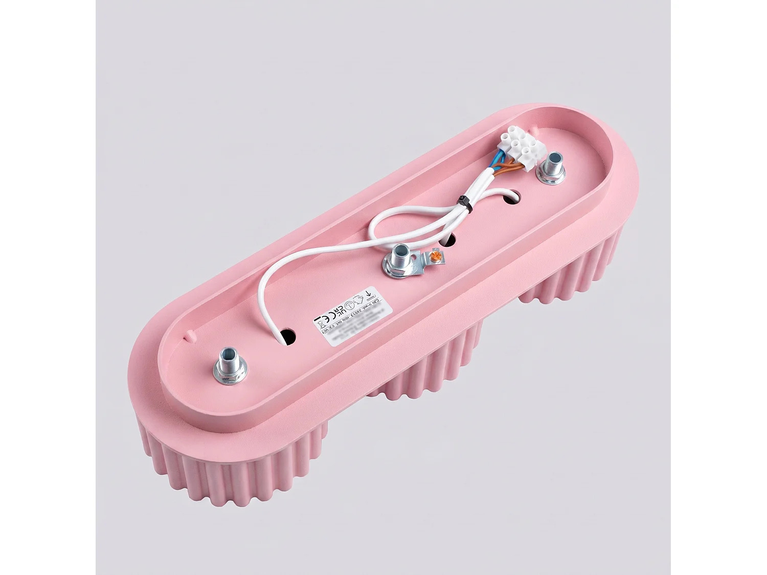 Plafonnier minimaliste en aluminium - 3 sources lumineuses - L.32,5 x H.8 cm - rose