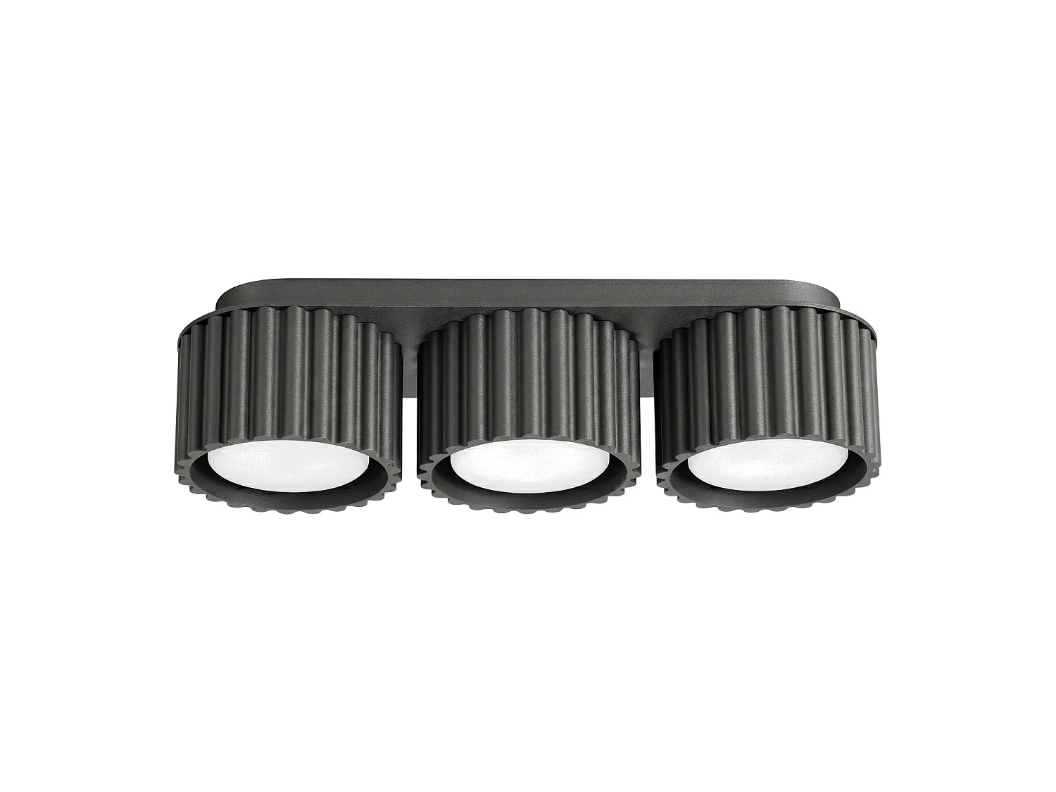 Plafonnier minimaliste en aluminium - 3 sources lumineuses - L.32,5 x H.8 cm - noir