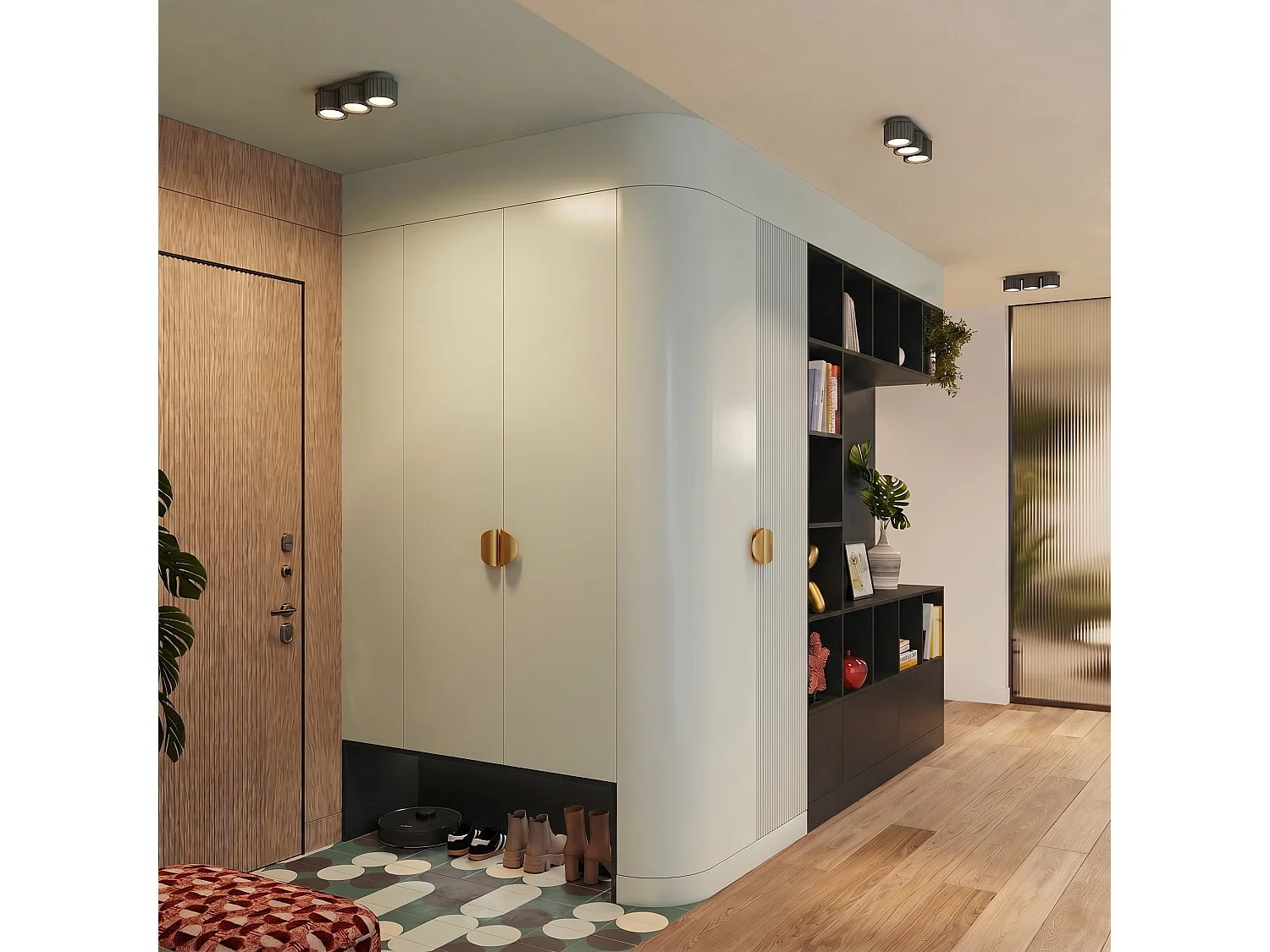 Plafonnier minimaliste en aluminium - 3 sources lumineuses - L.32,5 x H.8 cm - noir
