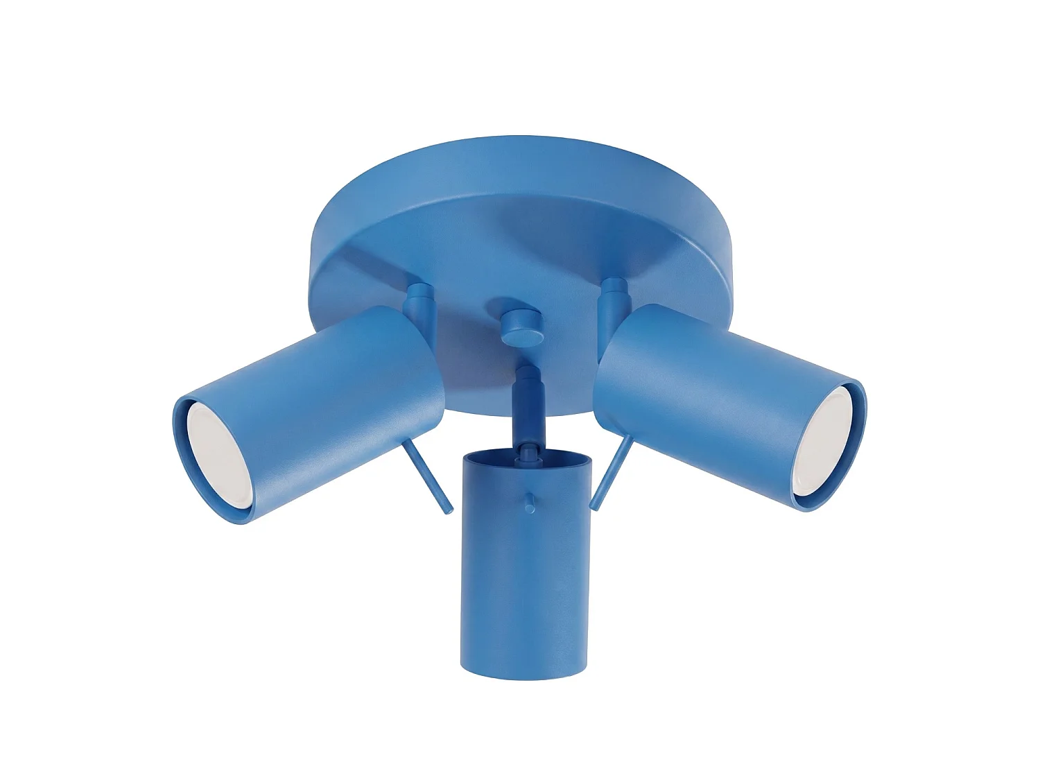 Plafonnier moderne en acier - 3 sources lumineuses - L.25,7 x H.14,5 cm - bleu clair