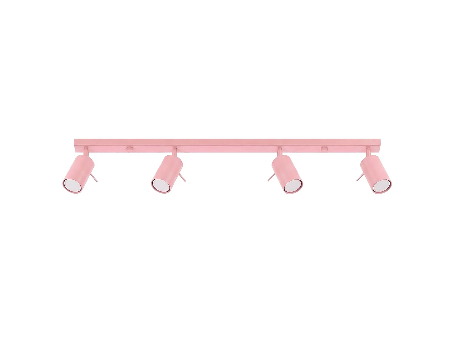 Plafonnier moderne en acier - 4 sources lumineuses - L.80 x H.16 cm - rose
