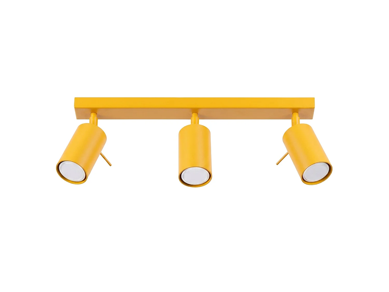 Plafonnier moderne en acier - 3 sources lumineuses - L.45 x H.16 cm - jaune