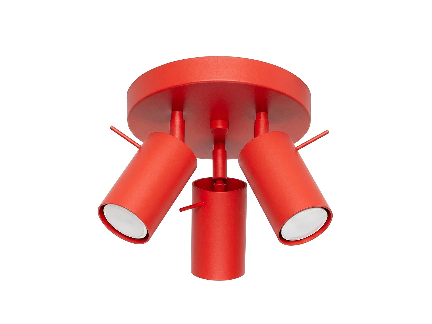 Plafonnier moderne en acier - 3 sources lumineuses - L.25,7 x H.14,5 cm - rouge