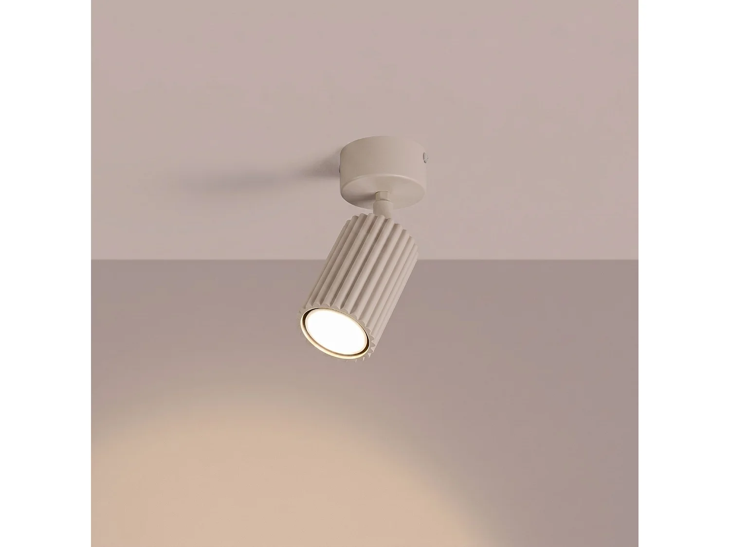 Plafonniers KARBON minimaliste en aluminium - 1 sources lumineuses - L.7 x H.18 cm - taupe