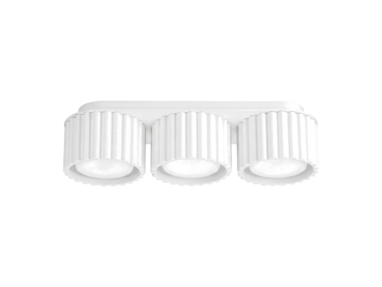 Plafonnier minimaliste en aluminium - 3 sources lumineuses - L.32,5 x H.8 cm - blanc