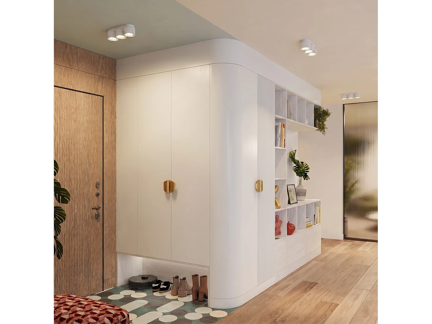 Plafonnier minimaliste en aluminium - 3 sources lumineuses - L.32,5 x H.8 cm - blanc