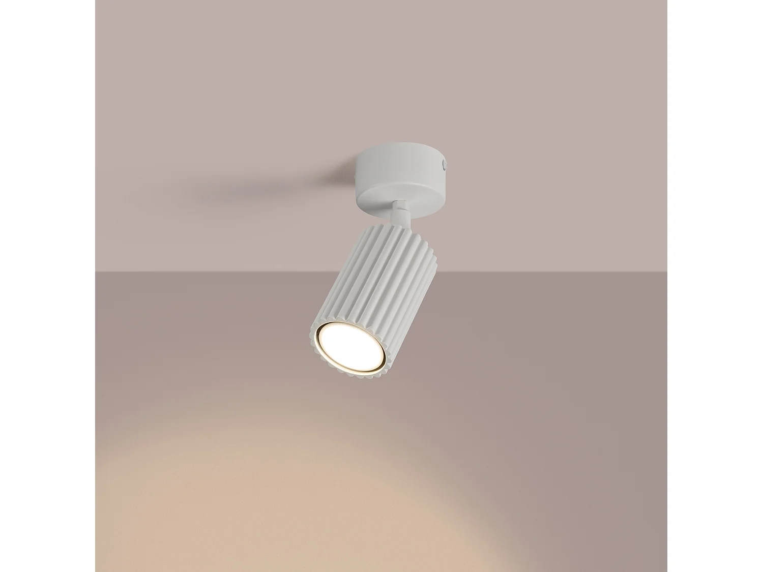Plafonniers KARBON minimaliste en aluminium - 1 sources lumineuses - L.7 x H.18 cm - blanc