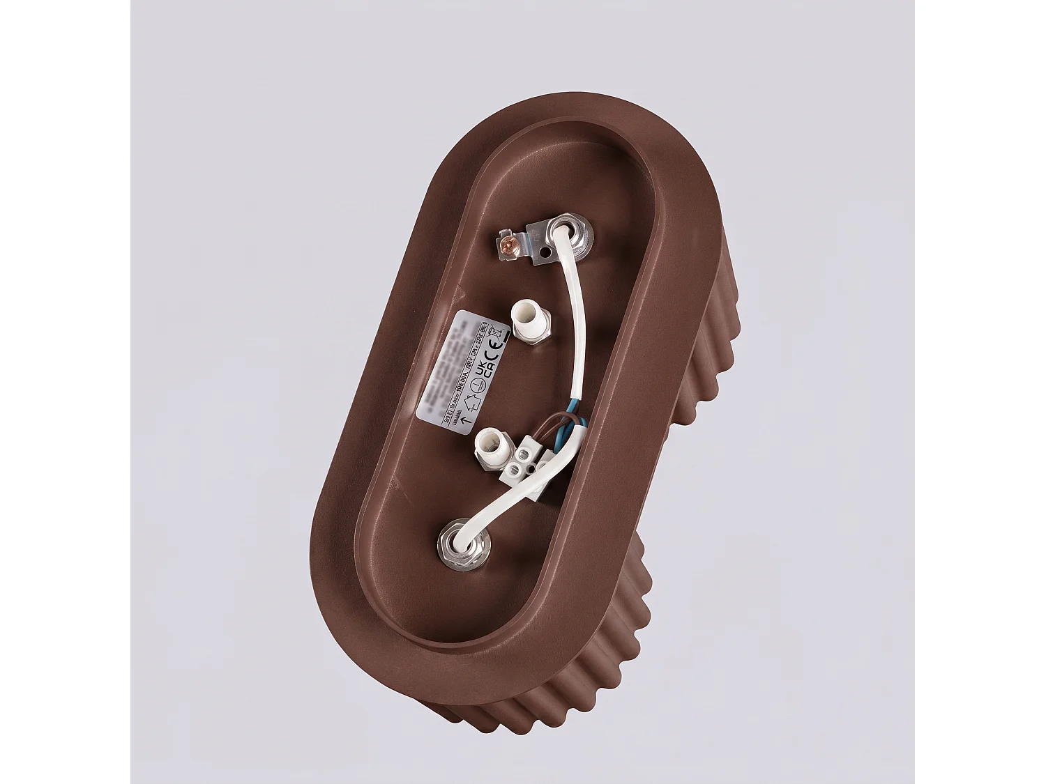 Plafonnier minimaliste en aluminium - 2 sources lumineuses - L.21 x H.12 cm - marron