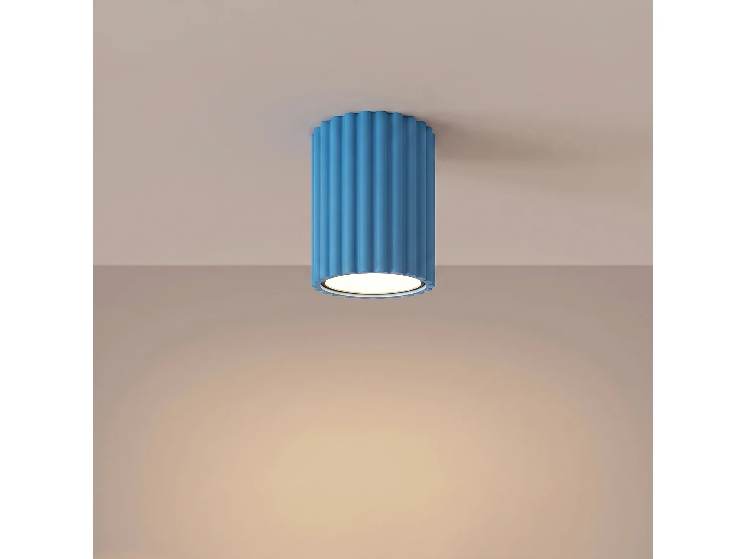 Plafonnier minimaliste en aluminium - 1 sources lumineuses - L.6,5 x H.10 cm - bleu clair