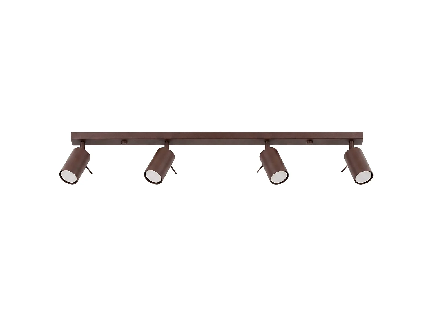 Plafonnier moderne en acier - 4 sources lumineuses - L.80 x H.16 cm - marron