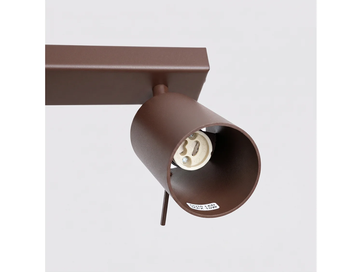 Plafonnier moderne en acier - 4 sources lumineuses - L.80 x H.16 cm - marron
