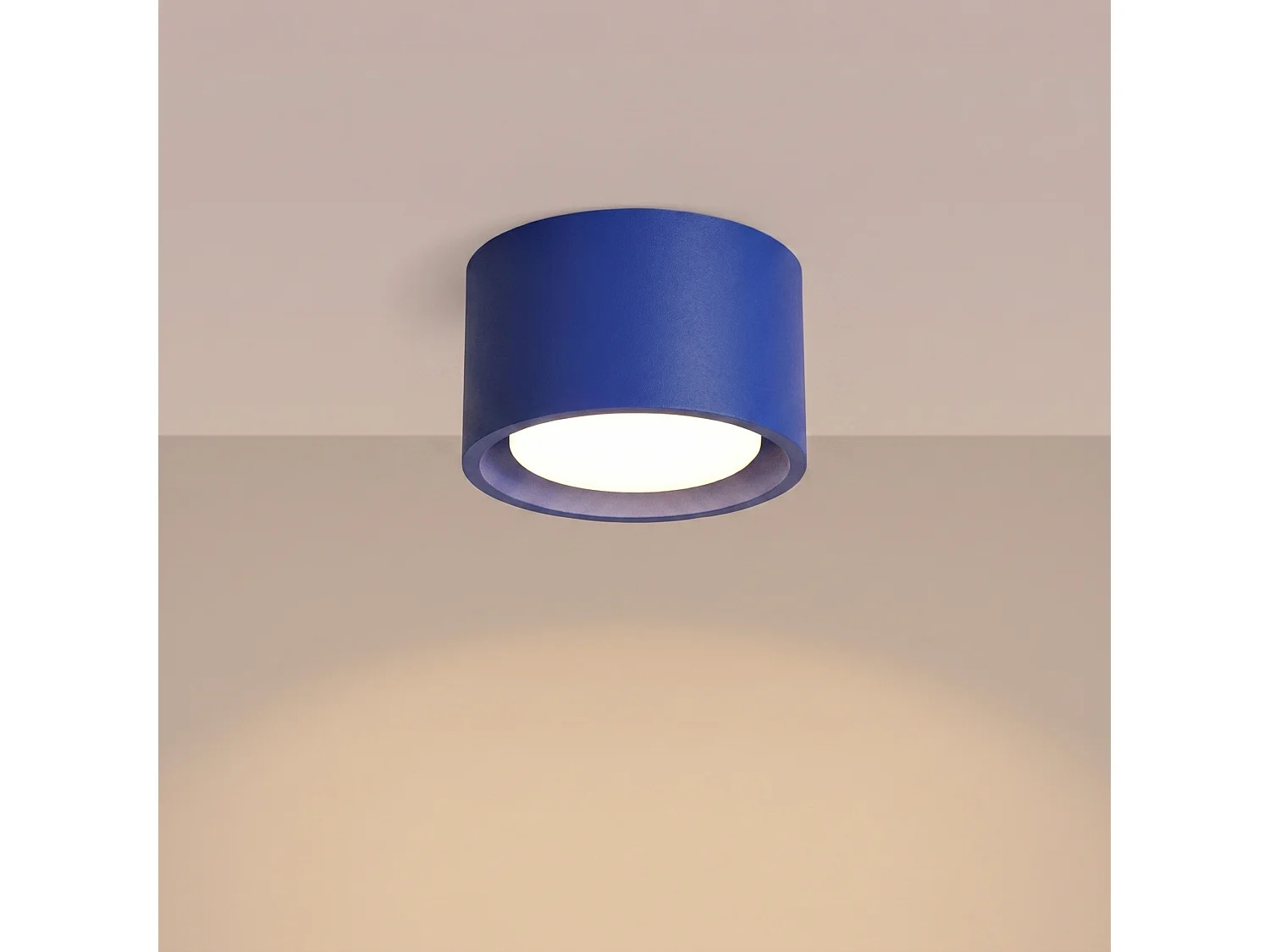 Plafonnier minimaliste en aluminium - 1 sources lumineuses - L.10 x H.6 cm - outremer
