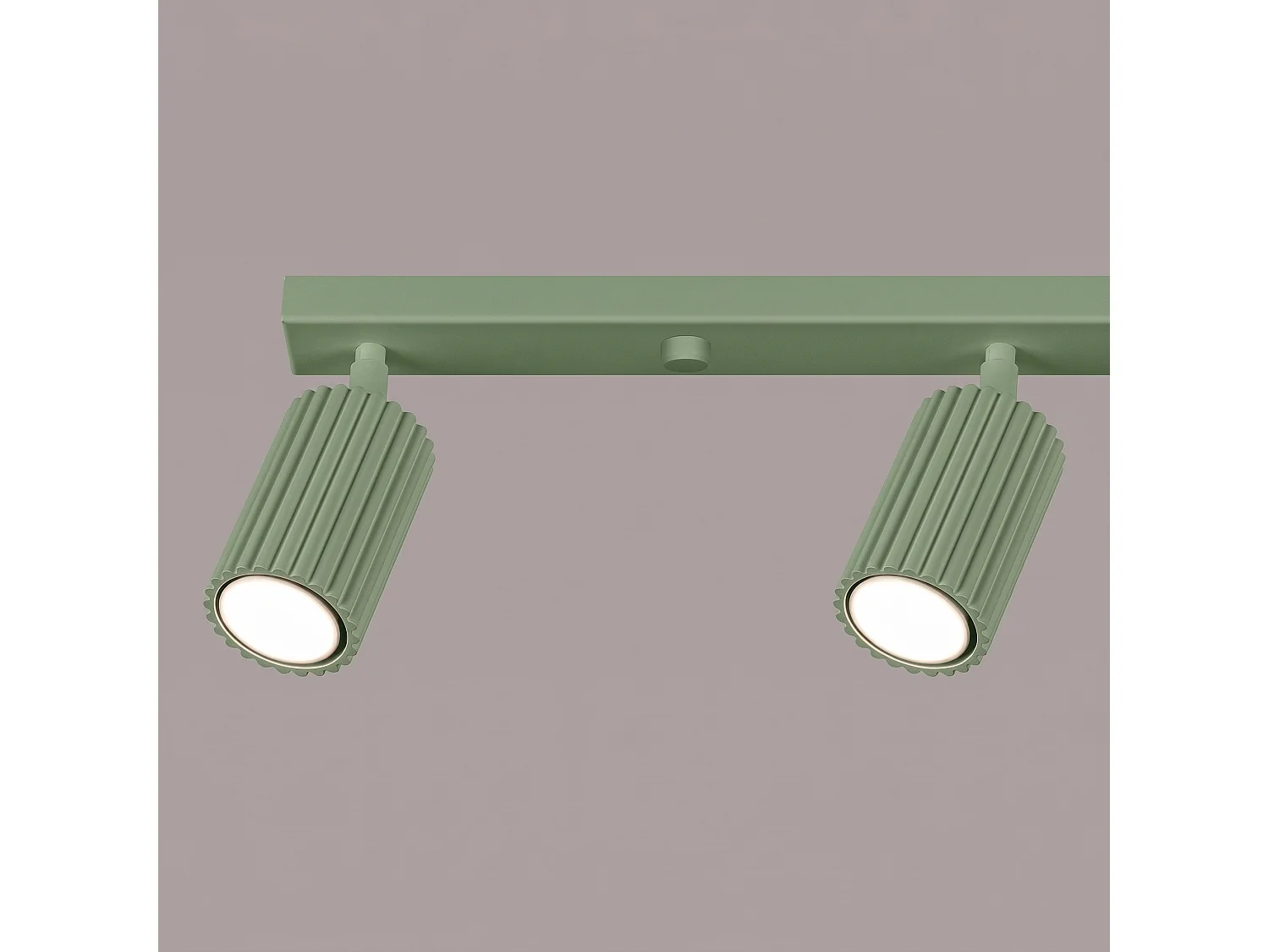Plafonnier minimaliste en aluminium - 4 sources lumineuses - L.81 x H.16,5 cm - sauge