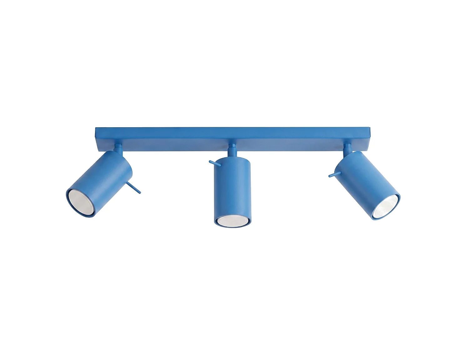 Plafonnier moderne en acier - 3 sources lumineuses - L.45 x H.16 cm - bleu clair