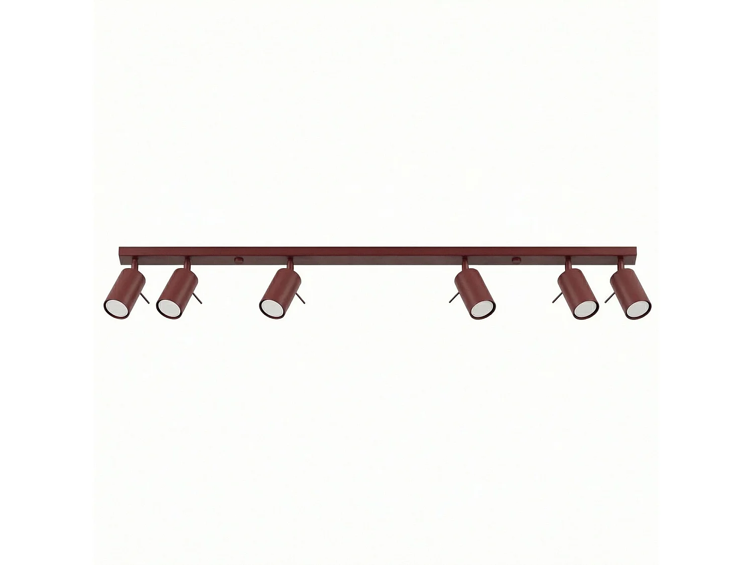 Plafonnier moderne en acier - 6 sources lumineuses - L.118 x H.16 cm - bordeaux