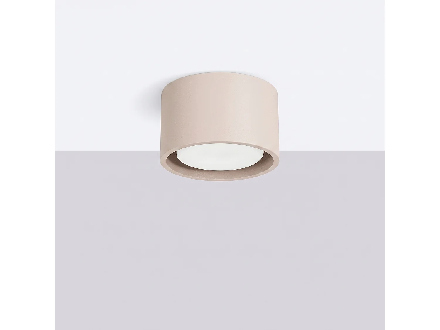 Plafonnier minimaliste en aluminium - 1 sources lumineuses - L.10 x H.6 cm - taupe