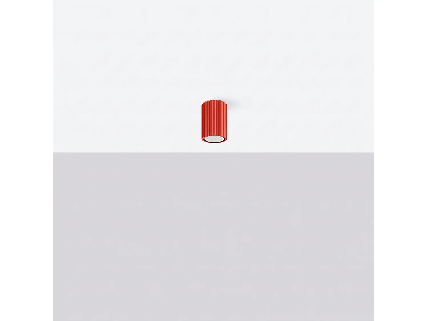 Plafonnier minimaliste en aluminium - 1 sources lumineuses - L.6,5 x H.10 cm - rouge