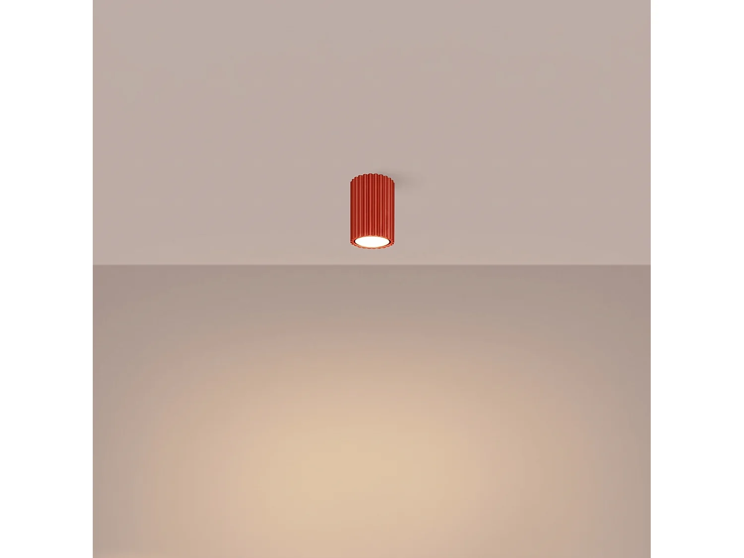 Plafonnier minimaliste en aluminium - 1 sources lumineuses - L.6,5 x H.10 cm - rouge