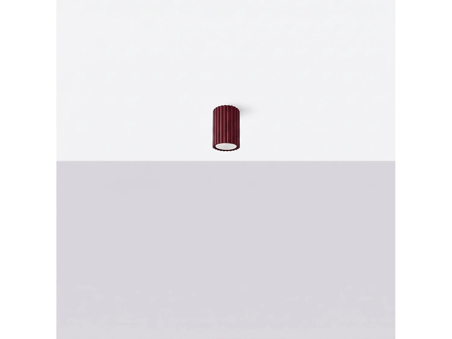 Plafonnier minimaliste en aluminium - 1 sources lumineuses - L.6,5 x H.10 cm - bordeaux