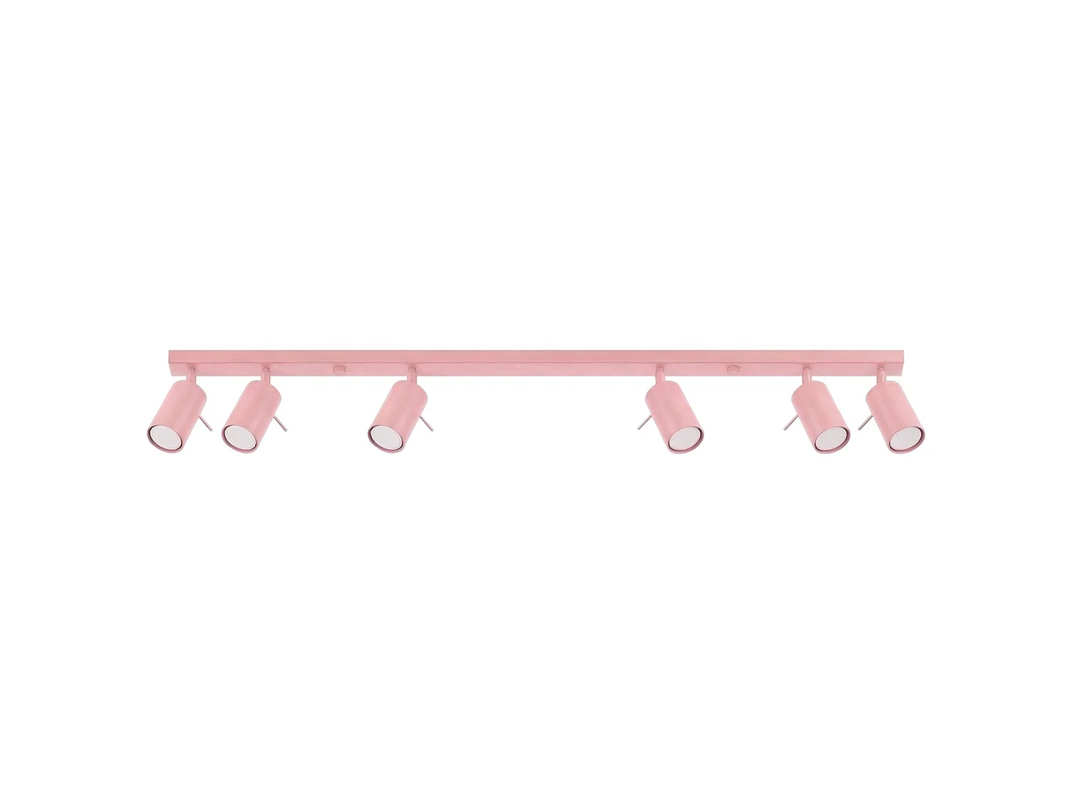 Plafonnier moderne en acier - 6 sources lumineuses - L.118 x H.16 cm - rose