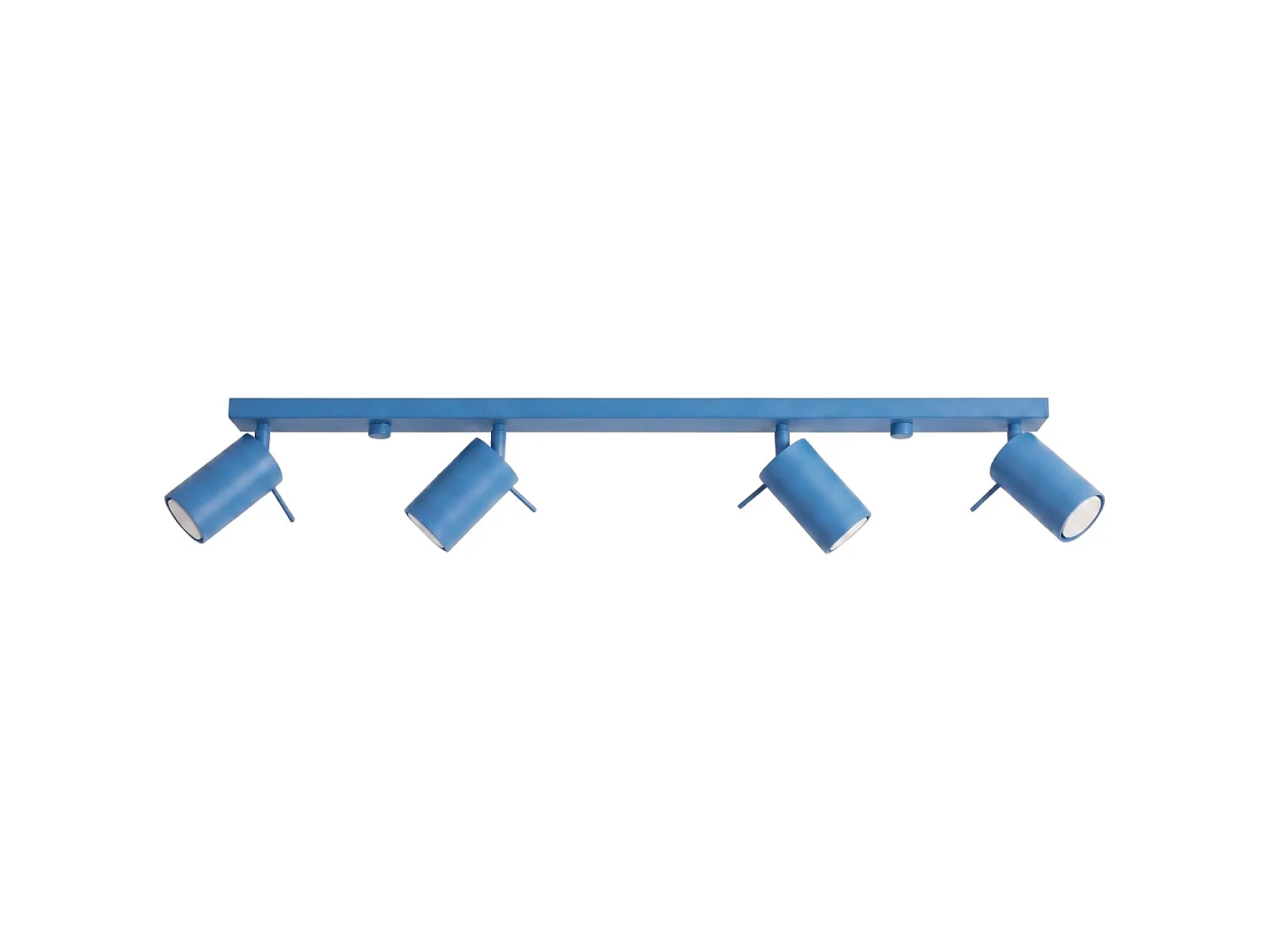 Plafonnier moderne en acier - 4 sources lumineuses - L.80 x H.16 cm - bleu clair