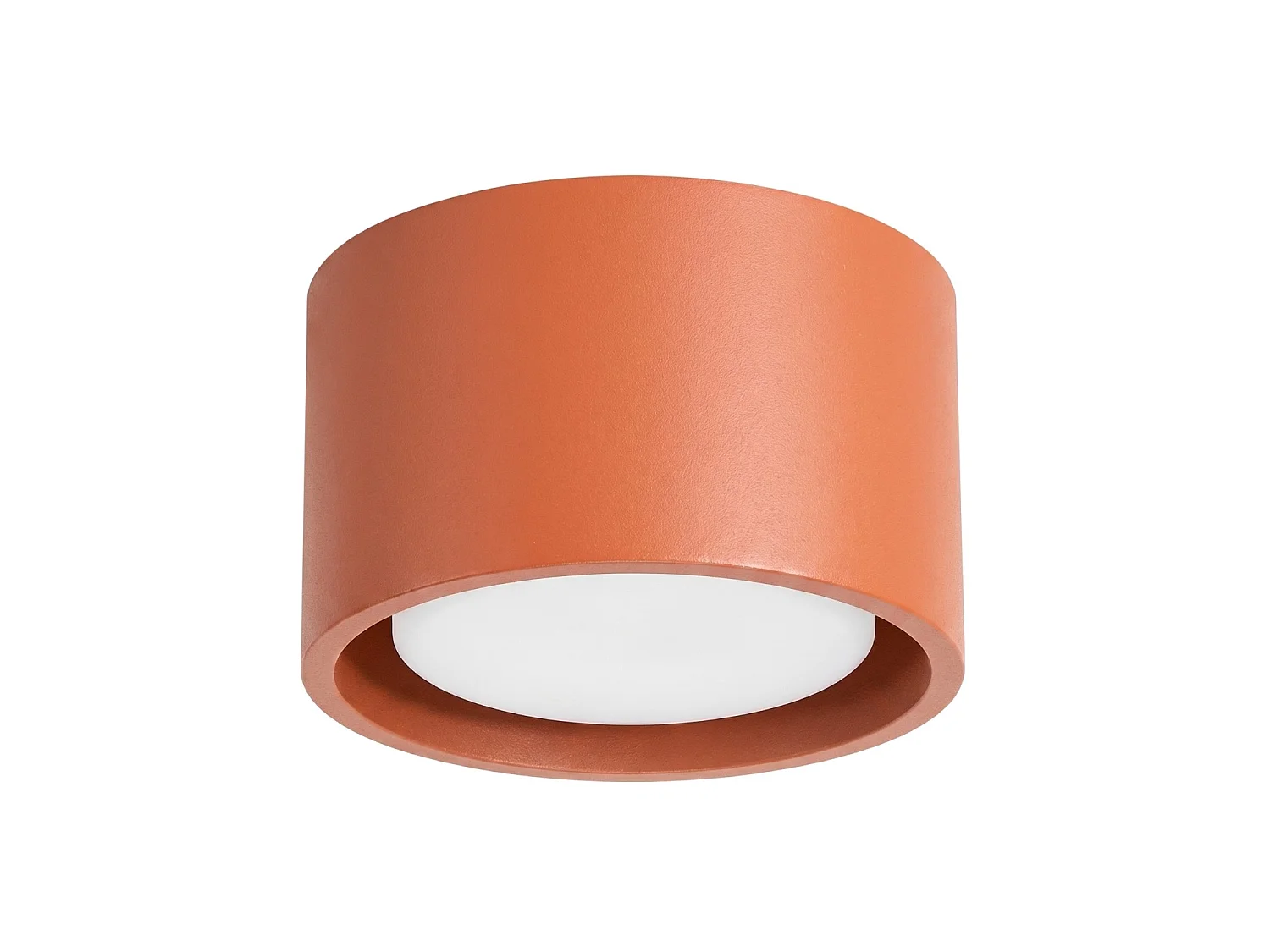 Plafonnier minimaliste en aluminium - 1 sources lumineuses - L.10 x H.6 cm - ocre rouge