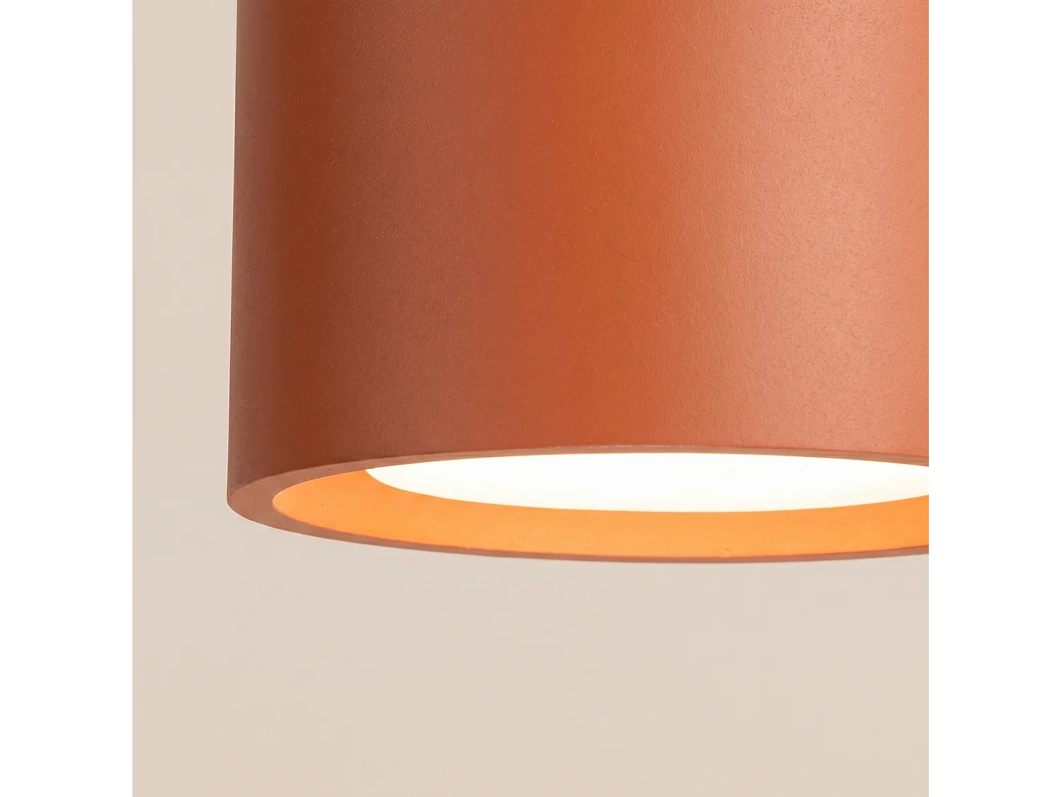 Plafonnier minimaliste en aluminium - 1 sources lumineuses - L.10 x H.6 cm - ocre rouge