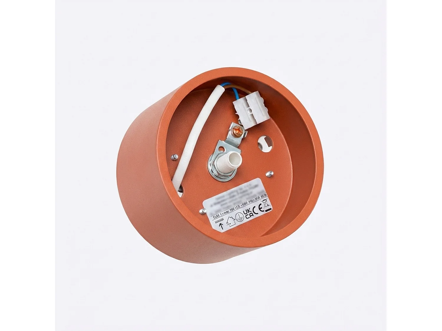 Plafonnier minimaliste en aluminium - 1 sources lumineuses - L.10 x H.6 cm - ocre rouge